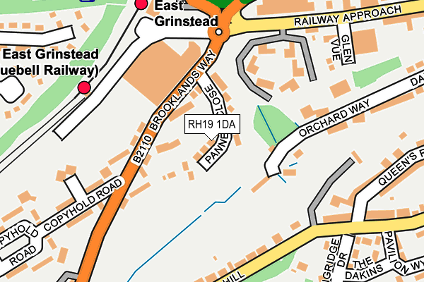 RH19 1DA map - OS OpenMap – Local (Ordnance Survey)