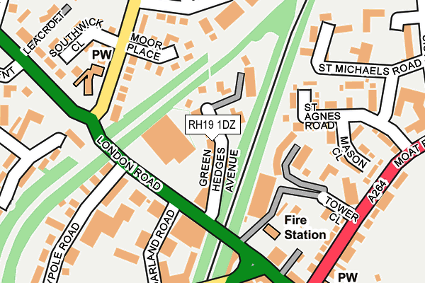 RH19 1DZ map - OS OpenMap – Local (Ordnance Survey)