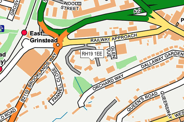 RH19 1EE map - OS OpenMap – Local (Ordnance Survey)