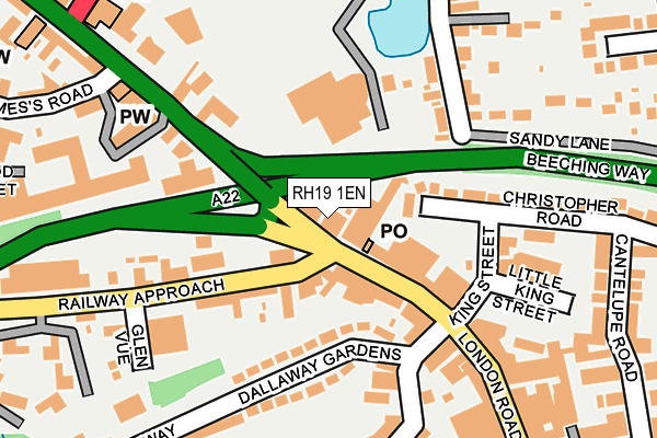 RH19 1EN map - OS OpenMap – Local (Ordnance Survey)