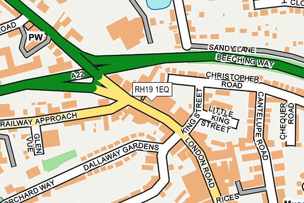 RH19 1EQ map - OS OpenMap – Local (Ordnance Survey)