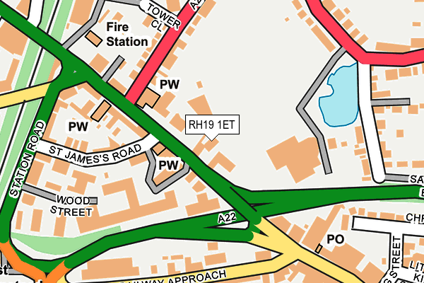 RH19 1ET map - OS OpenMap – Local (Ordnance Survey)