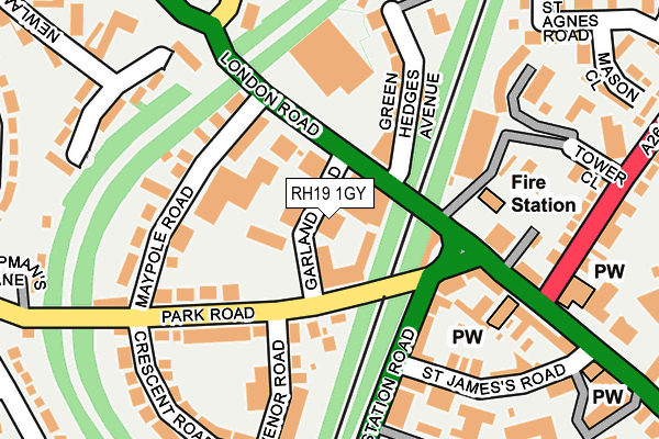 RH19 1GY map - OS OpenMap – Local (Ordnance Survey)