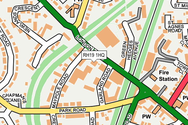 RH19 1HQ map - OS OpenMap – Local (Ordnance Survey)