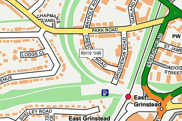 RH19 1HR map - OS OpenMap – Local (Ordnance Survey)