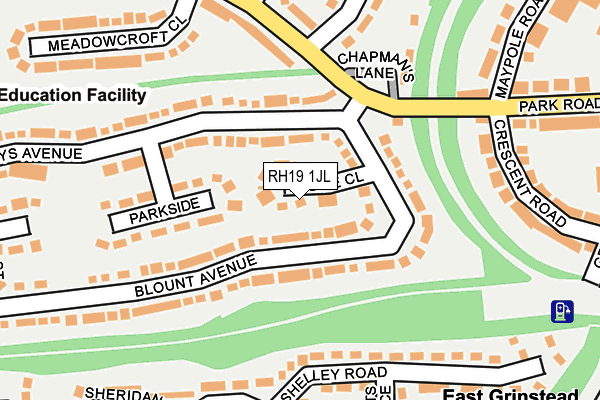 RH19 1JL map - OS OpenMap – Local (Ordnance Survey)