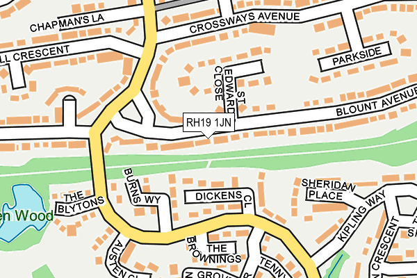RH19 1JN map - OS OpenMap – Local (Ordnance Survey)