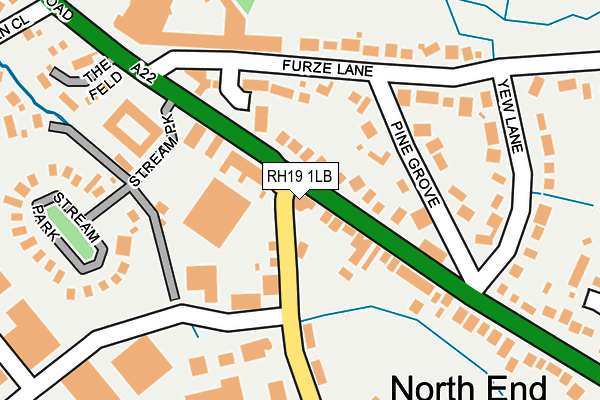 RH19 1LB map - OS OpenMap – Local (Ordnance Survey)