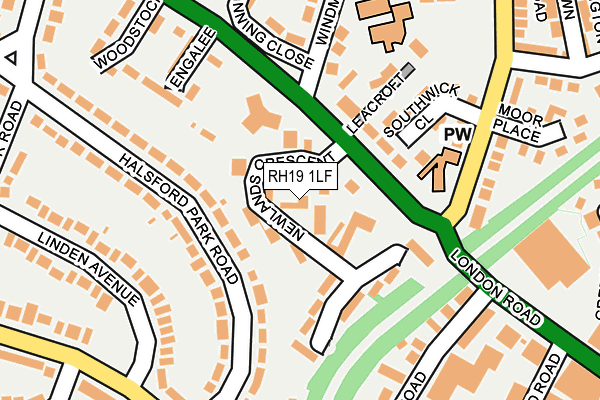 RH19 1LF map - OS OpenMap – Local (Ordnance Survey)