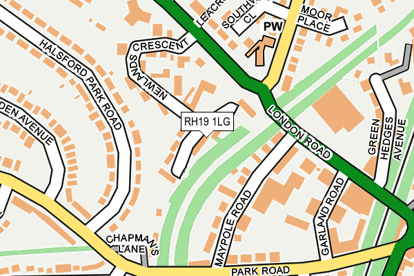 RH19 1LG map - OS OpenMap – Local (Ordnance Survey)