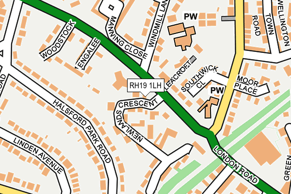 RH19 1LH map - OS OpenMap – Local (Ordnance Survey)