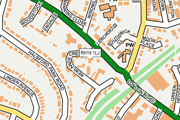 RH19 1LJ map - OS OpenMap – Local (Ordnance Survey)