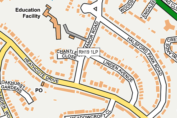 RH19 1LP map - OS OpenMap – Local (Ordnance Survey)