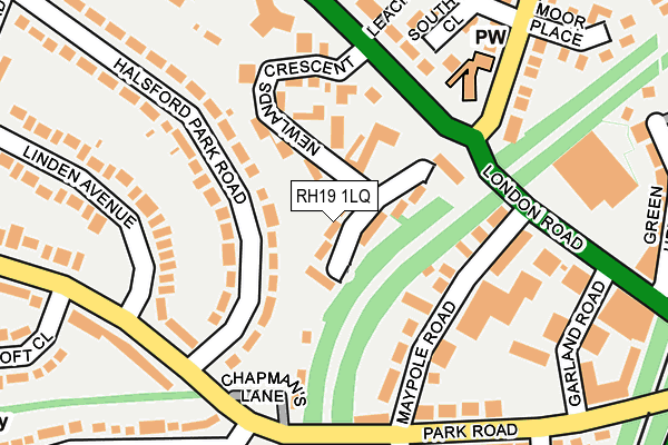 RH19 1LQ map - OS OpenMap – Local (Ordnance Survey)