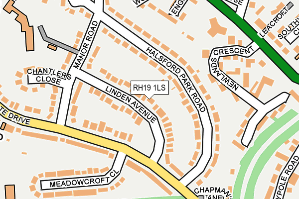 RH19 1LS map - OS OpenMap – Local (Ordnance Survey)