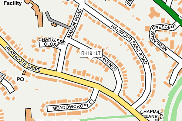 RH19 1LT map - OS OpenMap – Local (Ordnance Survey)