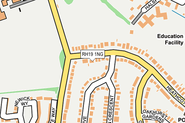 RH19 1NG map - OS OpenMap – Local (Ordnance Survey)