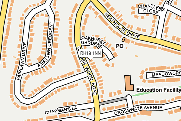 RH19 1NN map - OS OpenMap – Local (Ordnance Survey)