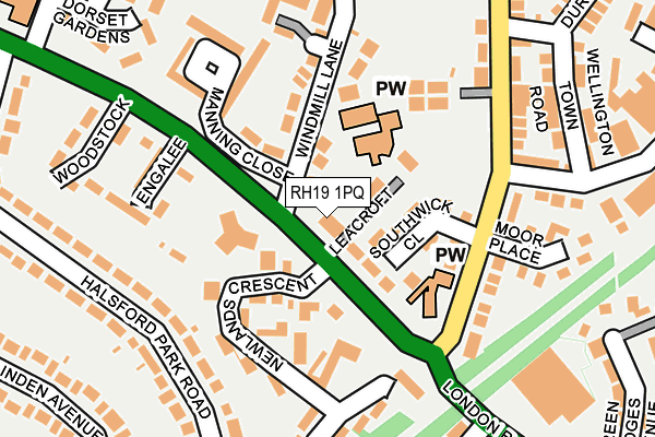 RH19 1PQ map - OS OpenMap – Local (Ordnance Survey)