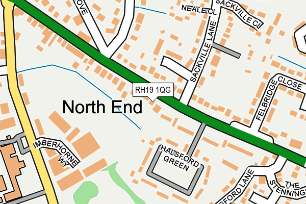 RH19 1QG map - OS OpenMap – Local (Ordnance Survey)