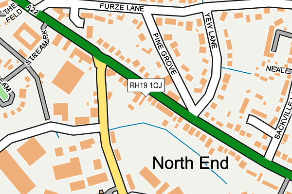 RH19 1QJ map - OS OpenMap – Local (Ordnance Survey)