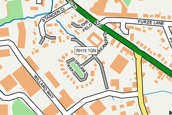 RH19 1QN map - OS OpenMap – Local (Ordnance Survey)