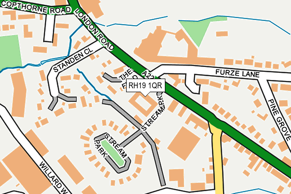 RH19 1QR map - OS OpenMap – Local (Ordnance Survey)