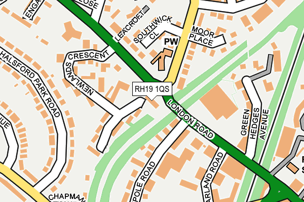 RH19 1QS map - OS OpenMap – Local (Ordnance Survey)