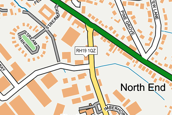 RH19 1QZ map - OS OpenMap – Local (Ordnance Survey)