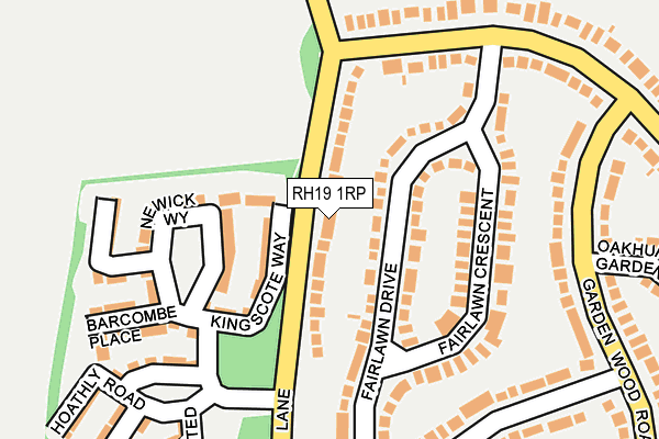 RH19 1RP map - OS OpenMap – Local (Ordnance Survey)