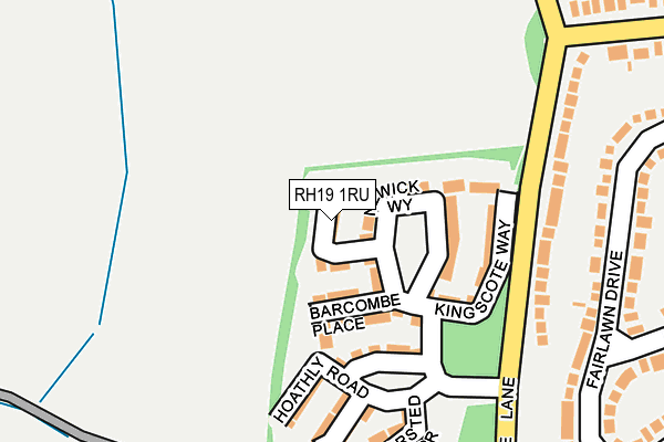RH19 1RU map - OS OpenMap – Local (Ordnance Survey)