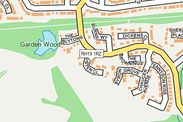 RH19 1RZ map - OS OpenMap – Local (Ordnance Survey)