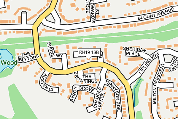 RH19 1SB map - OS OpenMap – Local (Ordnance Survey)