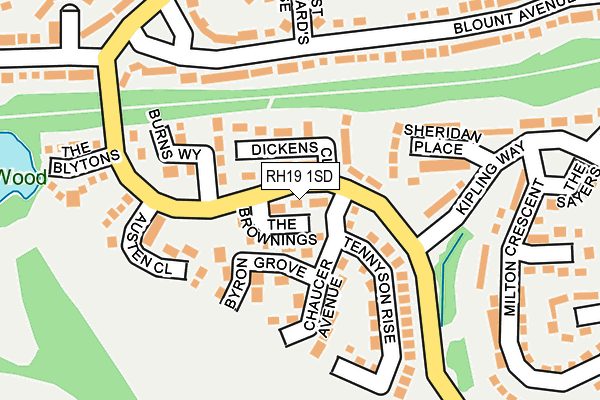 RH19 1SD map - OS OpenMap – Local (Ordnance Survey)