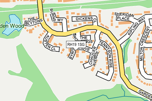 RH19 1SG map - OS OpenMap – Local (Ordnance Survey)