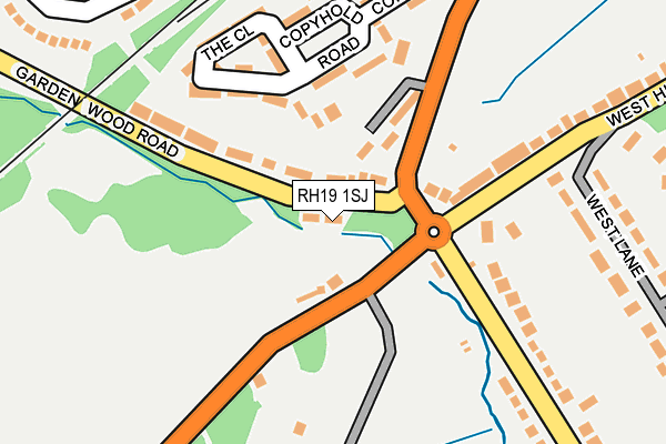 RH19 1SJ map - OS OpenMap – Local (Ordnance Survey)
