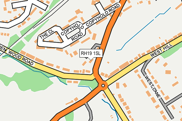 RH19 1SL map - OS OpenMap – Local (Ordnance Survey)