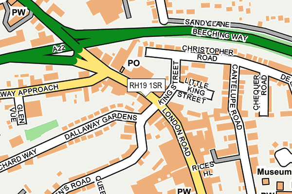 RH19 1SR map - OS OpenMap – Local (Ordnance Survey)