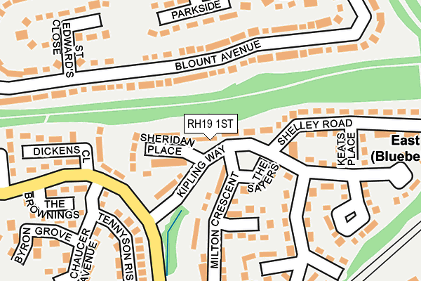 RH19 1ST map - OS OpenMap – Local (Ordnance Survey)