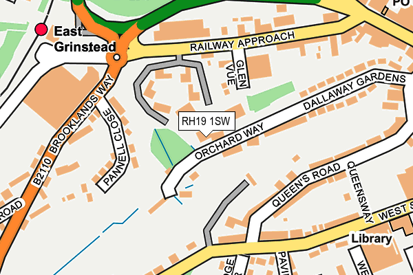 RH19 1SW map - OS OpenMap – Local (Ordnance Survey)