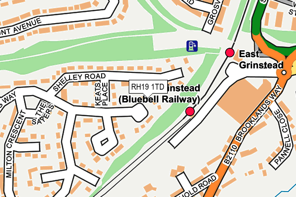 RH19 1TD map - OS OpenMap – Local (Ordnance Survey)