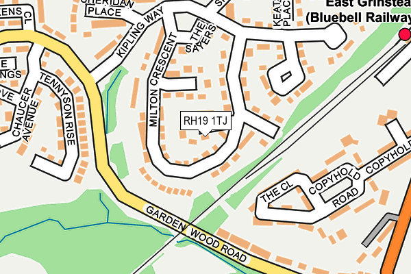 RH19 1TJ map - OS OpenMap – Local (Ordnance Survey)