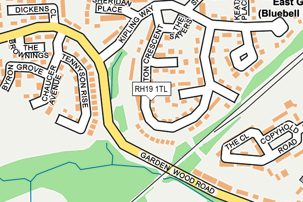 RH19 1TL map - OS OpenMap – Local (Ordnance Survey)