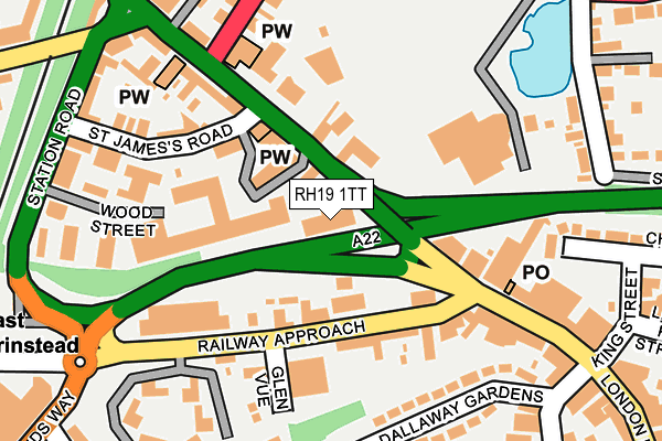 RH19 1TT map - OS OpenMap – Local (Ordnance Survey)
