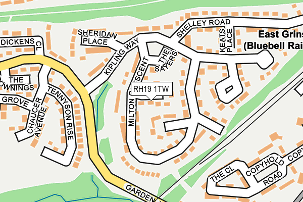 RH19 1TW map - OS OpenMap – Local (Ordnance Survey)