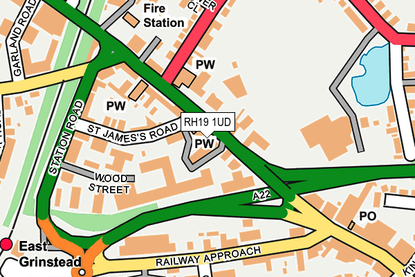 RH19 1UD map - OS OpenMap – Local (Ordnance Survey)