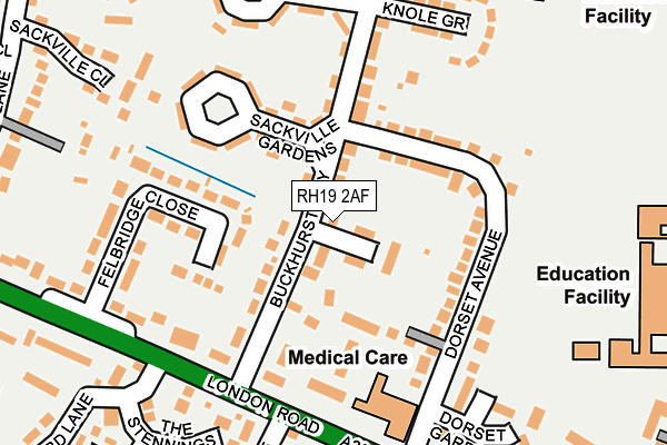 RH19 2AF map - OS OpenMap – Local (Ordnance Survey)