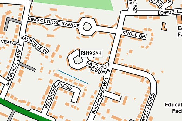 RH19 2AH map - OS OpenMap – Local (Ordnance Survey)