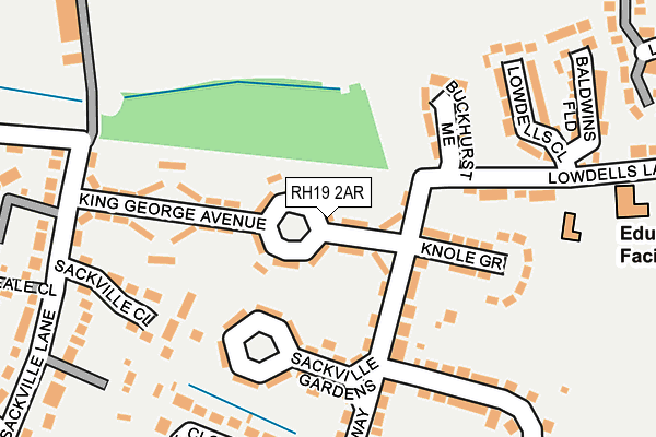 RH19 2AR map - OS OpenMap – Local (Ordnance Survey)
