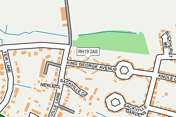 RH19 2AS map - OS OpenMap – Local (Ordnance Survey)
